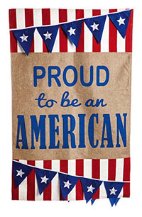 AMERICANA BURLAP FLAG LARGE
