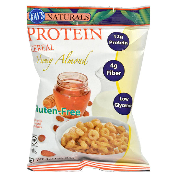 Cereales proteicos con sabor a miel y almendras de Kay's Naturals, 1,2 oz, caja de 6 (paquete de 6)