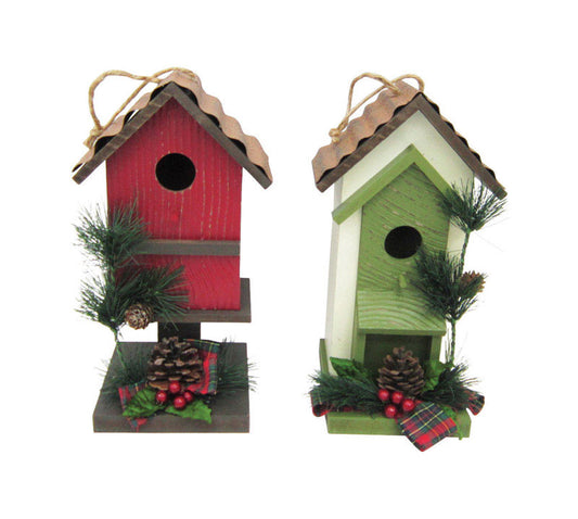 Celebrations Bird House Christmas Decoration (Pack of 4)