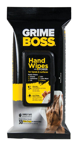 Grime Boss Fiber Blend Cleaning Wipes 9.8 in. W x 8.2 in. L 30 pk (Pac