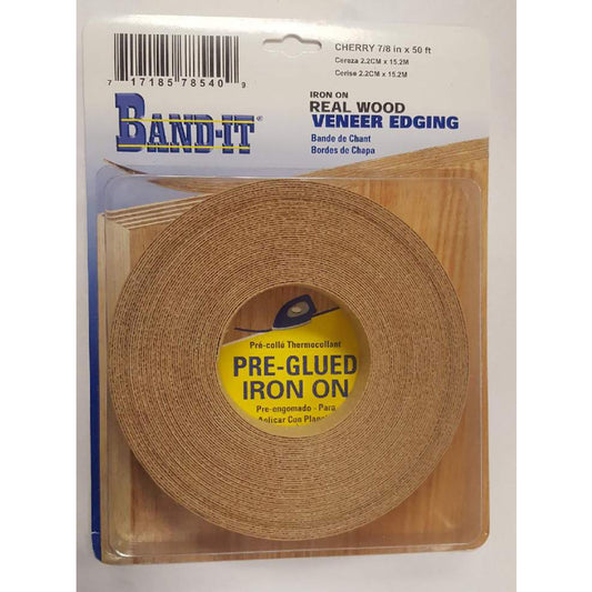 Band-It .030 in. X 7/8 in. W X 50 ft. L Cherry Real Wood Veneer Edging