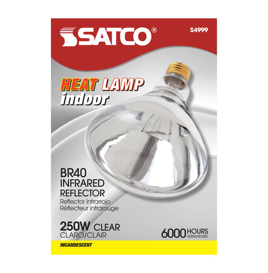 Satco 250 watts BR40 Heat Lamp Incandescent Bulb E26 (Medium) Clear 1 pk