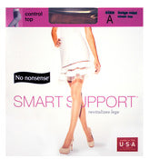No Nonsense M422YK Size A Beige Smart Support™ Control Top Pantyhose