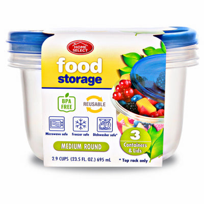 Food Storage Containers With Lids, 2.9-Cup, 3-Pk. (Pack of 12)