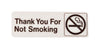 Hy-Ko English Thank You for Not Smoking Sign Plastic 3 in. H x 9 in. W (Pack of 5)