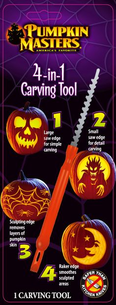 Pumpkin Masters 4 In 1 Carving Tool Pumpkin 4-"