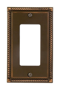 Amerelle  Georgian  Aged Bronze  Bronze  1 gang Die-Cast Metal  Rocker  Wall Plate  1 pk