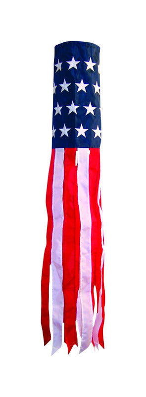 In the Breeze Stars and Stripes Windsock 40 in. H X 6 in. W