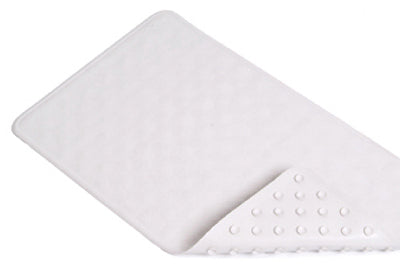 Bath Mat, Circles, White Rubber, 14 x 24-In. (Pack of 4)