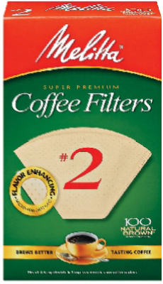 Melitta 622752 #2 Natural Brown Cone Coffee Filters 100 Count