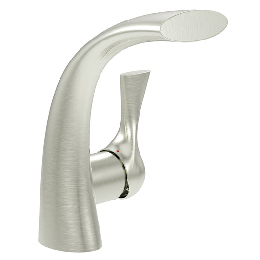 Ultra Faucets Twist Brushed Nickel Single-Hole Bathroom Sink Faucet 4 in.