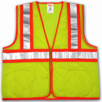 Safety Vest, Lime/Yellow Mesh Polyester, 2XL-3XL