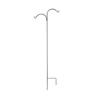 Shepherd's Hook, Double Offset, Black Steel, 84-In.