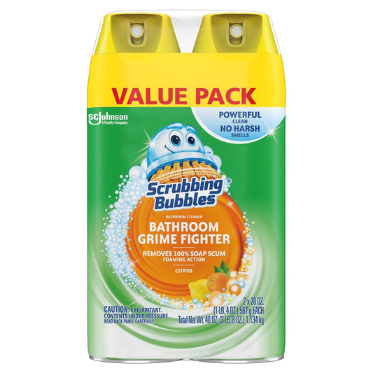 Scrubbing Bubbles Bathroom Grime Fighter Citrus Scent Bathroom Cleaner 20 oz. 2 pk (Pack of 4)