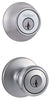 Kwikset Polo Satin Chrome Deadbolt and Entry Door Knob 1-3/4 in.