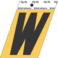 Address Letters, "W", Black/Gold Aluminum, Adhesive, 3.5-In. (Pack of 10)