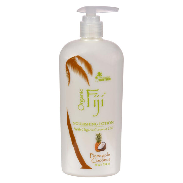 Loción nutritiva orgánica Fiji con sabor a piña y coco, 12 onzas líquidas