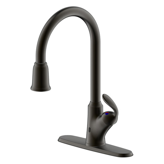 Ultra Faucets One Handle Oil Rubbed Bronze Motion Sensing Pull-Down Kitchen Faucet Smart