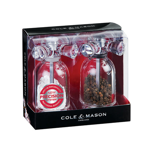 Cole & Mason  2.68 in. W x 4.84 in. L Clear  Acrylic  Salt and Pepper Grinders