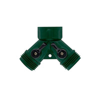 Orbit 3/4 in. Plastic Threaded 2 Male/1 Female Y-Hose Connector with Shut Offs