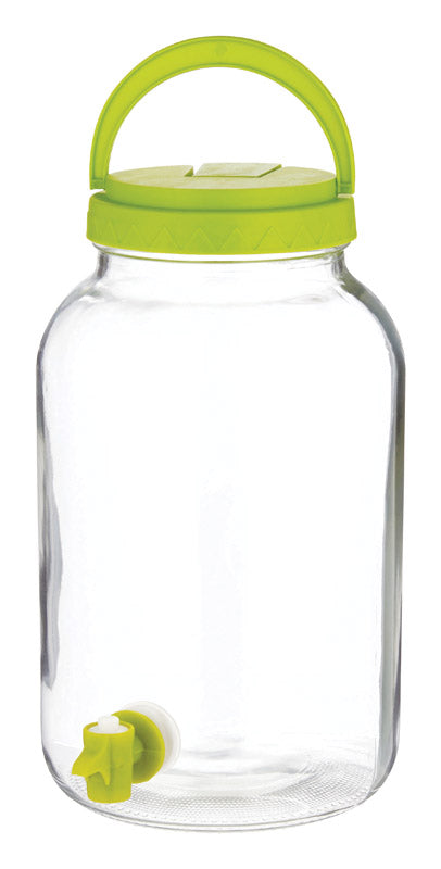 Circleware 128 oz Clear Glass Contemporary Tea Jar with Tapper 1 pk
