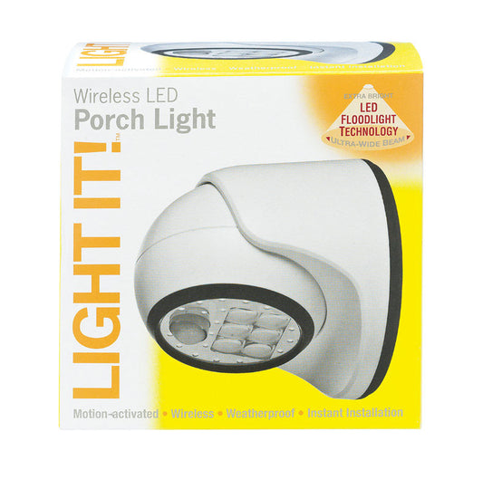 Fulcrum Light It! Motion-Sensing Battery Powered LED White Porch Light