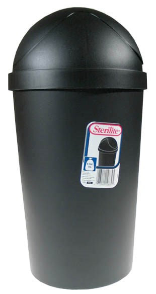 Sterilite 10869004 42 Quart Black Round Swing-Top Wastebasket (Pack of 4)