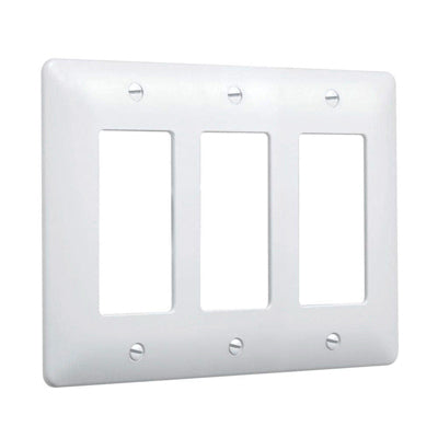 TayMac Masque 5000 Series Decorator Wall Plate, 3 Gang, White