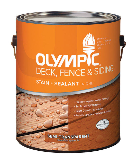 Olympic Semi-Transparent Semi-Gloss Cedar Natural Tone Neutral Acrylic/Oil Deck, Fence and Siding Stain (Pack of 4)