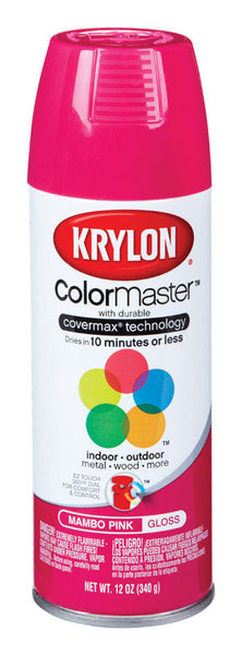 Pintura en aerosol Krylon ColorMaster Gloss Mambo Pink, 12 oz (paquete de 6)
