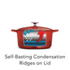 5.5 Qt Enameled Cast-Iron Series 1000 Covered Round Dutch Oven - Gradated Red