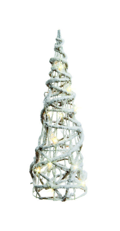 Decoris  Snowy Cone Tree  Christmas Decoration  White-Brown  Branches  1 pk