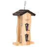 Nature's Way Wild Bird and Finch 2 qt Cedar Vertical Wave Bird Feeder 6 ports (Pack of 4).