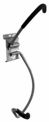 Crawford 12.25 in. L Powder Coated Black/Silver Steel Universal Bicycle Hook 40 lb. cap. 1 pk