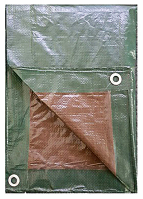 Polyethylene Tarp, Green/Brown, 12 x 20-Ft.