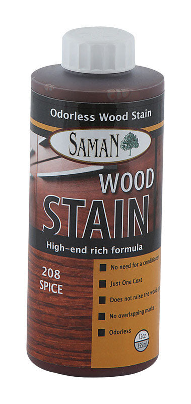 Saman Semi-Transparent Spice Water-Based Wood Stain 12 oz