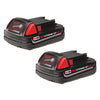 Milwaukee  M18 REDLITHIUM  18 volt 1.5 Ah Lithium-Ion  Compact Battery Combo Pack  2 pc.