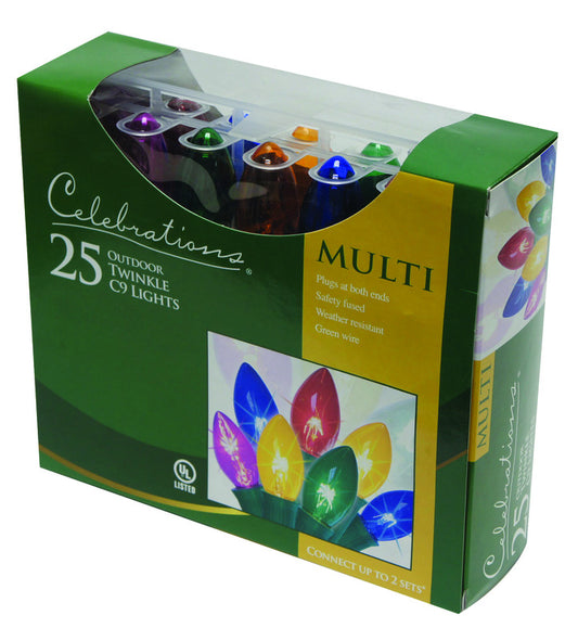 Sienna  C9  Multi-color  25 count String  Christmas Lights