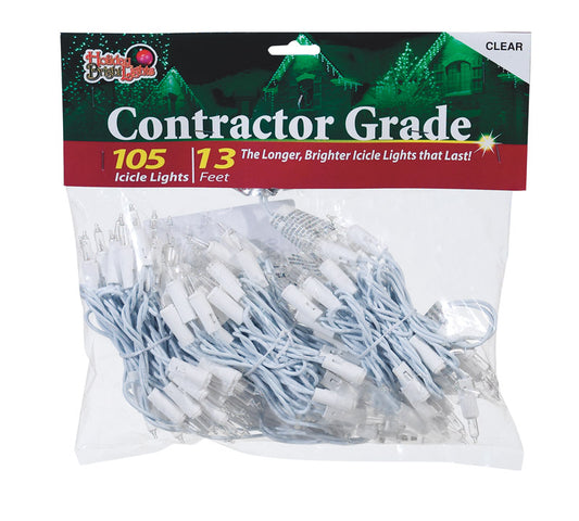 Holiday Bright Lights  Contractor  Incandescent  Commercial Light Set  Clear  13 ft. 105 lights