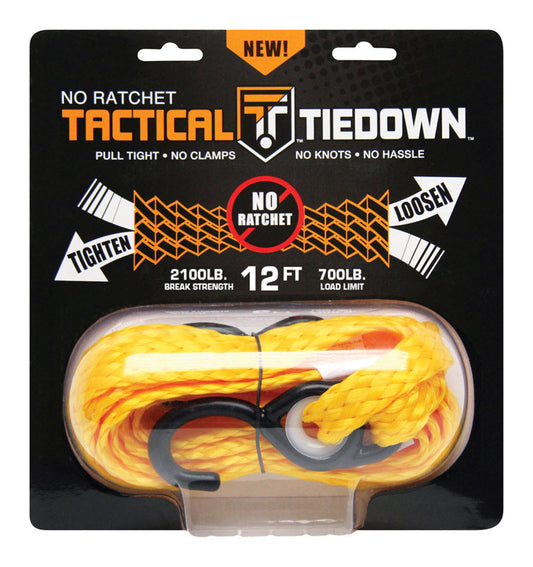 Tactical Tiedown 12 ft. L Yellow Tie Down 700 lb 1 pk