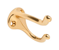 Ives by Schlage Medium Bright Brass Brass 1-1/4 in. L Coat/Hat Hook 35 lb 1 pk