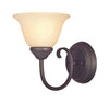 Wall Light Fixture, Indoor, Dark Bronze & Antique Amber Glass, 60-Watt, 6.25 x 8.125-In.