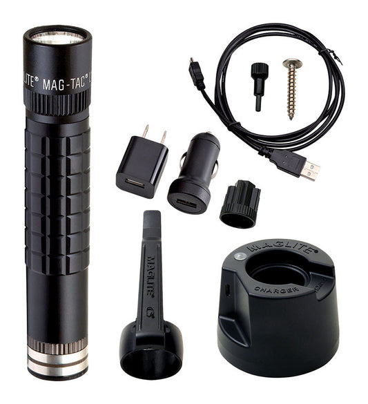 Maglite Magtac 533 Lumens Black Led Rechargeable Flashlight Lifepo4 Battery