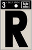 Hy-Ko 3 in. Black Vinyl Letter R Self-Adhesive 1 pc. (Pack of 10)
