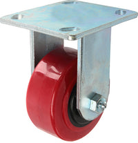 Red Poly Wheel, Rigid Caster, 4-In.