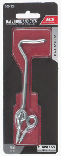 Gate Hook/Eye 4" Ss (Pack of 5)