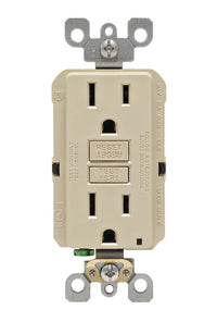 Leviton Gfci Receptacle Nema 5 - 15 R Ivory Feed, Lighted Csa Bx 3 / Pack