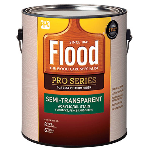 Flood  Pro Series  Semi-Transparent  White  Neutral Base  Acrylic/Oil  Wood Stain  1 gal. (Pack of 4)