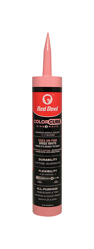 Red Devil 0576 9.5 Oz Pink 2 White Advanced Acrylic Sealant Plus Silicone (Case of 12)