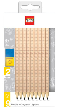 Lego 51504 #2 Graphite Pencil With Toppers Assortment 9 Pack